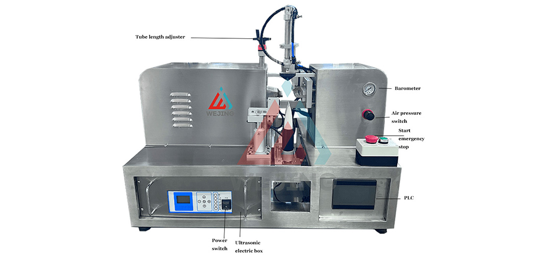 Machine de scellage de queue &agrave; ultrasons semi-automatique
