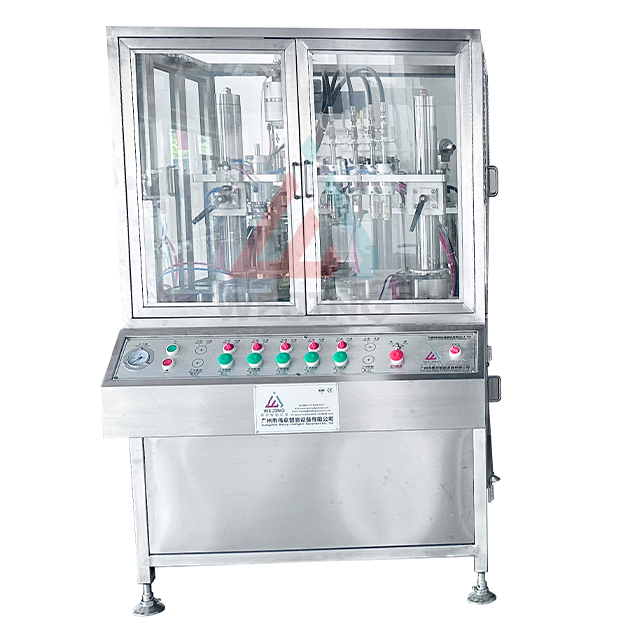 Machine de remplissage et de capsulage automatique de canettes d'aérosol cosmétique, Machine de remplissage de bouteilles en plastique de 30ml