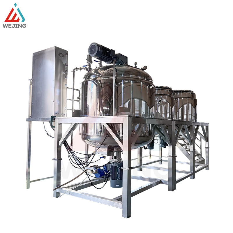 Bouilloire de mélange émulsifiante sous vide de 2000 l, avec réservoirs de phase eau et huile, pour la Production de crème, de lotion et de cosmétiques