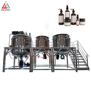 Bouilloire de mélange émulsifiante sous vide de 2000 l, avec réservoirs de phase eau et huile, pour la Production de crème, de lotion et de cosmétiques